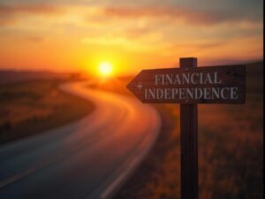 Estrada levando ao horizonte iluminado simbolizando independência financeira com Tesouro IPCA+.