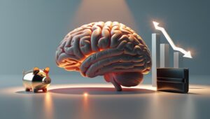 Cérebro humano, simbolizando mudança de mentalidade financeira.