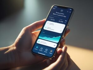 “Pessoa usando aplicativo de banco digital no celular”