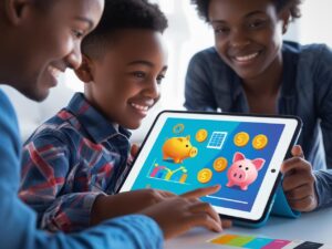 Ferramentas modernas que ajudam na educação financeira infantil com aplicativos digitais.