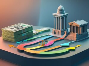 Ilustração explicativa de títulos públicos e o fluxo de dinheiro do investidor para o governo